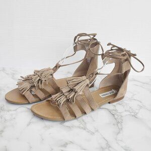 Steve Madden Monrowe Strappy Suede Tassels Gladiator Sandals Size 11 M